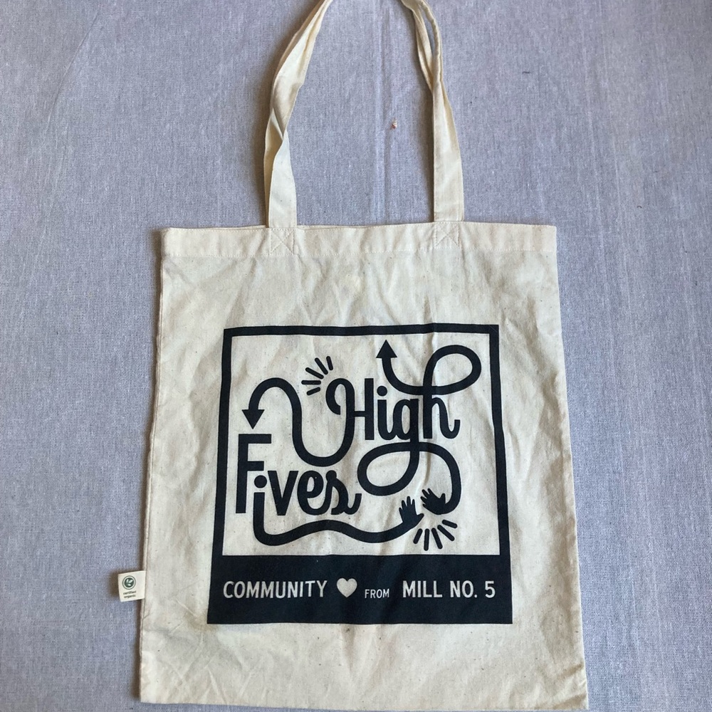 High Fives Cream Tote Bag